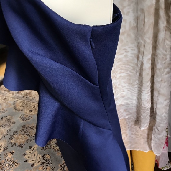 Eliza j off shoulder blue dress with ruffle - Picture 3 of 7